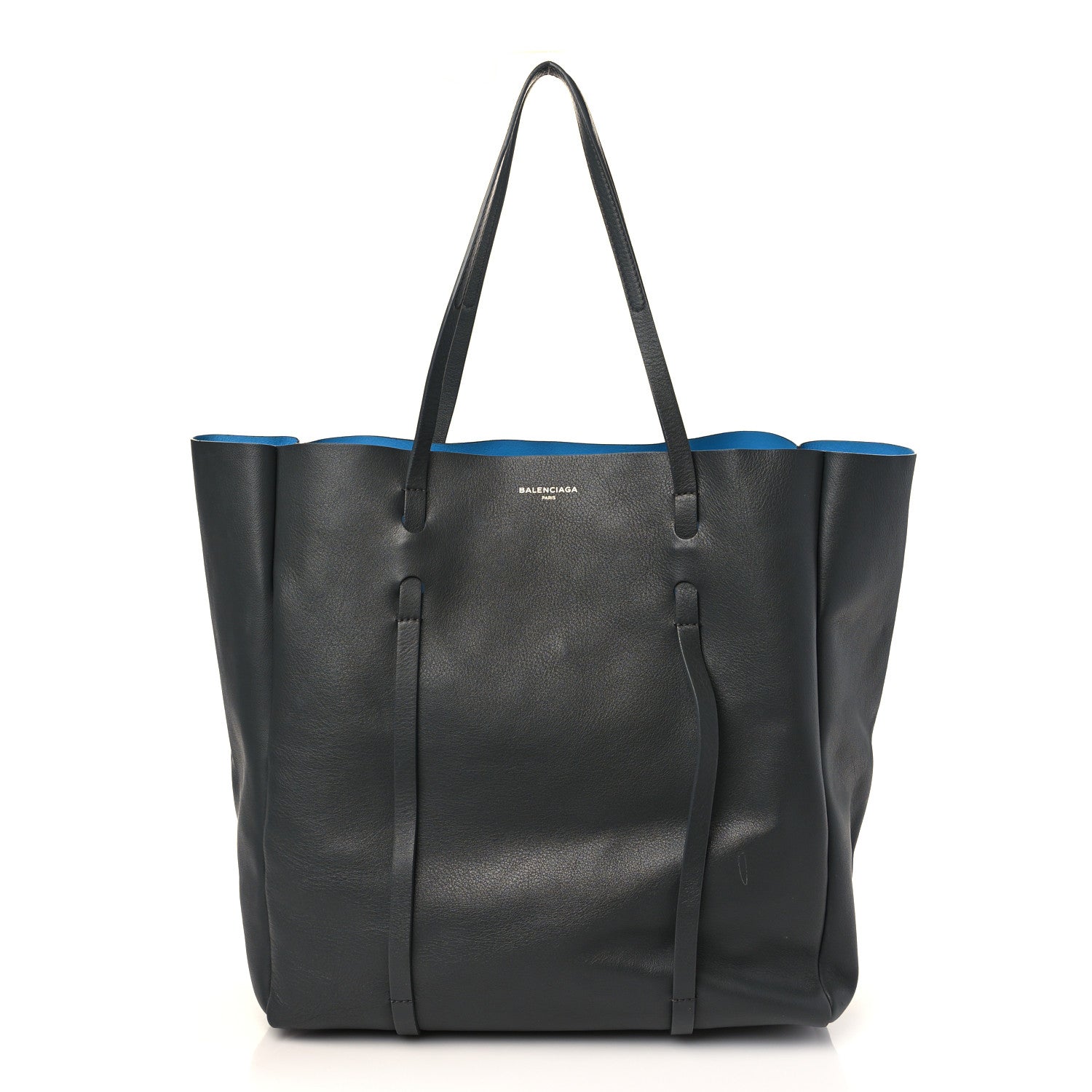 Balenciaga Veau Baltimore Double Sided Medium Everyday Tote Gris Fossile Bleu Turquoise 1 of 10