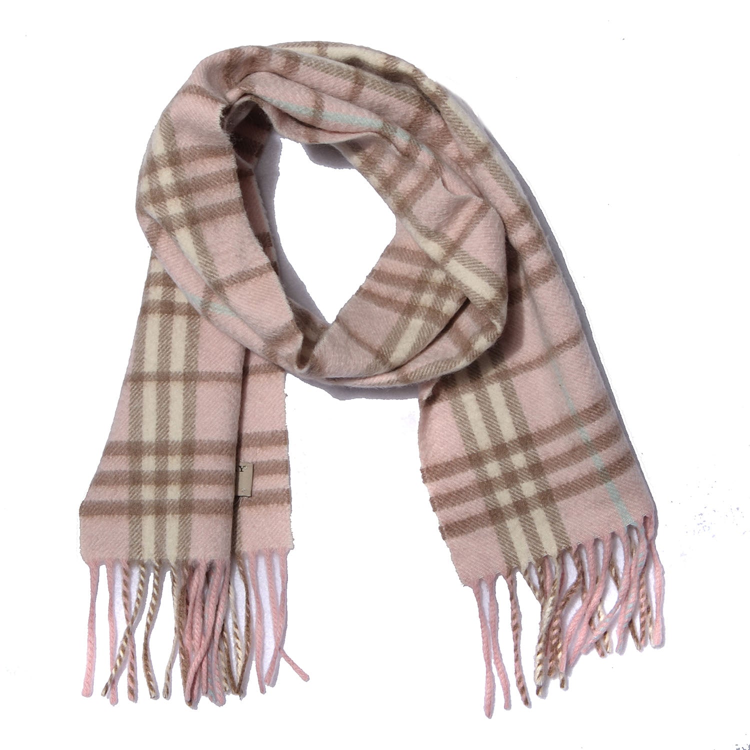 Burberry Cashmere Nova Check Scarf Pink 1 of 4