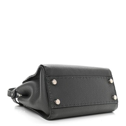 Fendi Cuoio Romano Selleria Bi-Color Mini Peekaboo Iconic Satchel Asfalto Latte 4 of 11