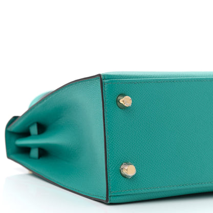 Hermes Epsom Kelly Sellier 25 Bleu Paon 9 of 14