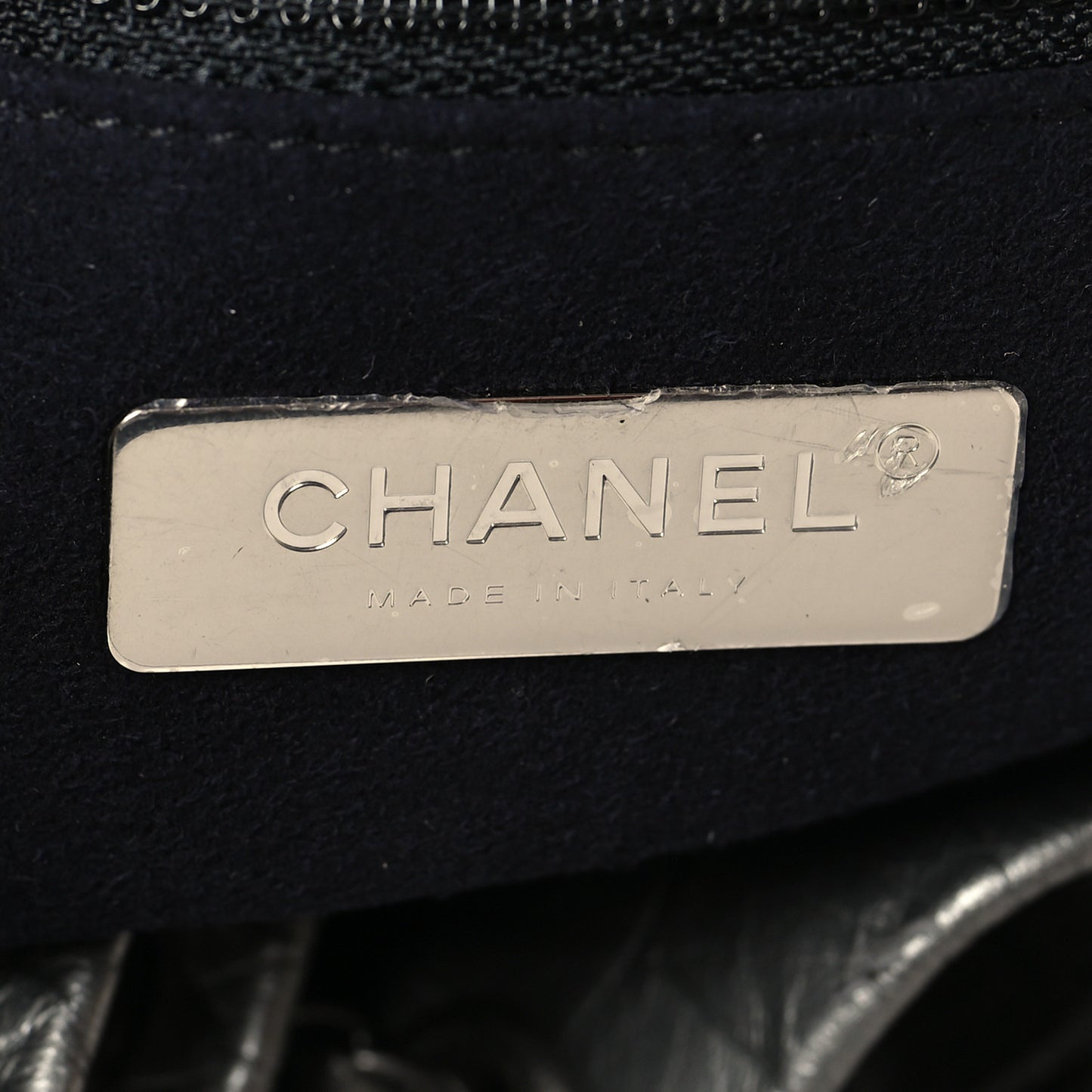 Metallic Calfskin Crocodile Embossed Large Backpack Silver