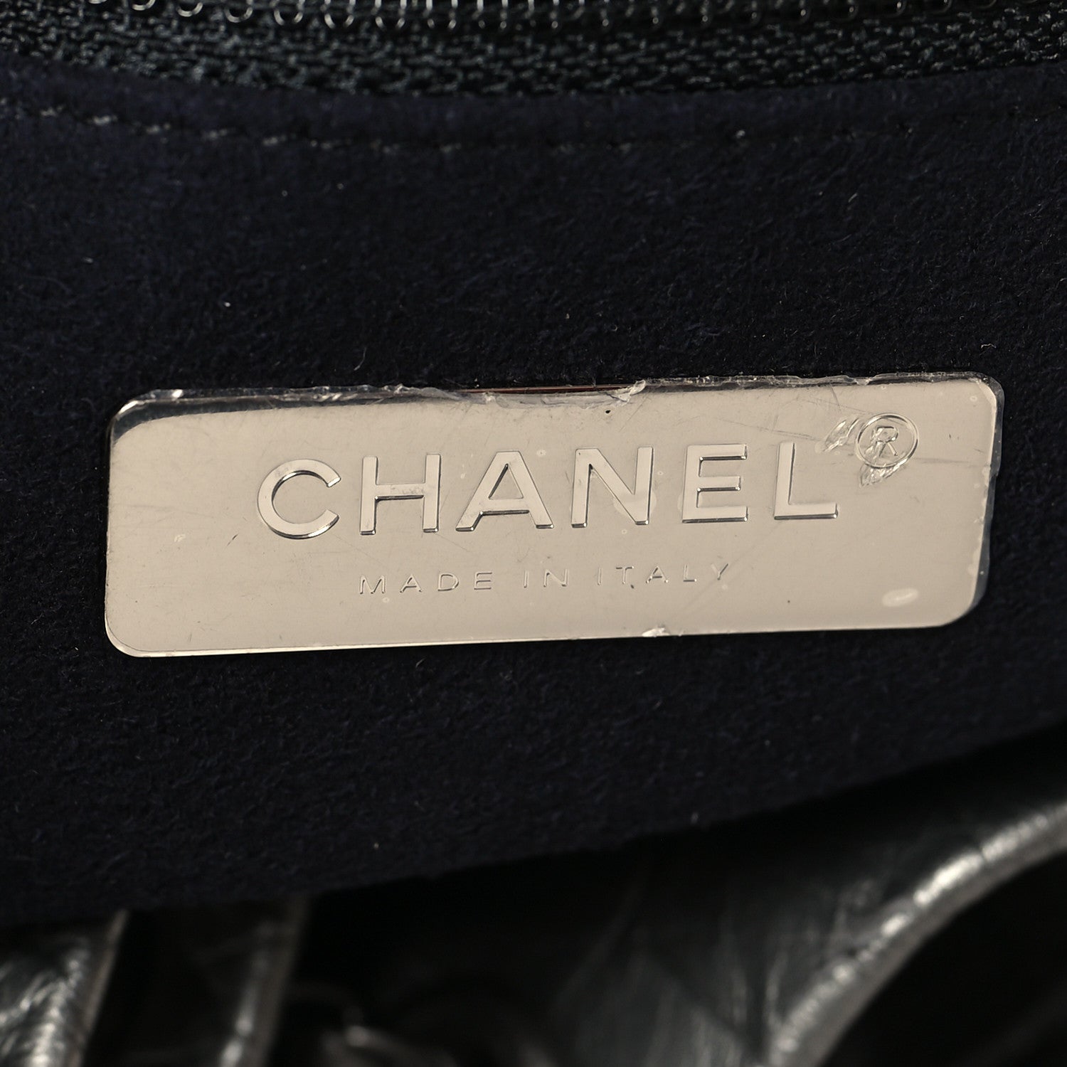 Chanel Metallic Calfskin Crocodile Embossed Large Backpack Silver 6 of 10