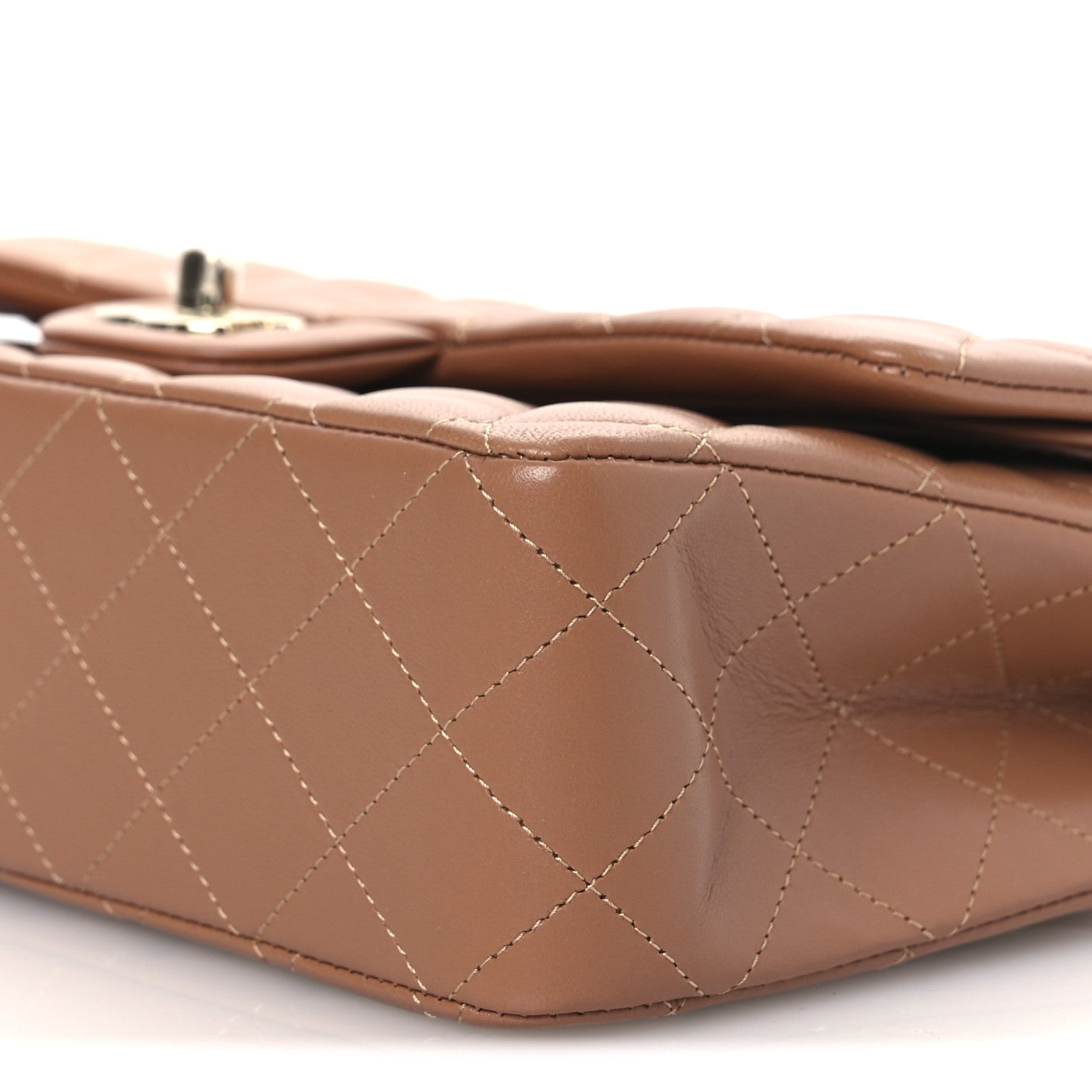 Chanel Lambskin Quilted Medium Double Flap Brown 10 of 13