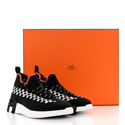 Hermes Knit Womens Flex Bolduc Sneakers 38.5 Black White 9 of 9