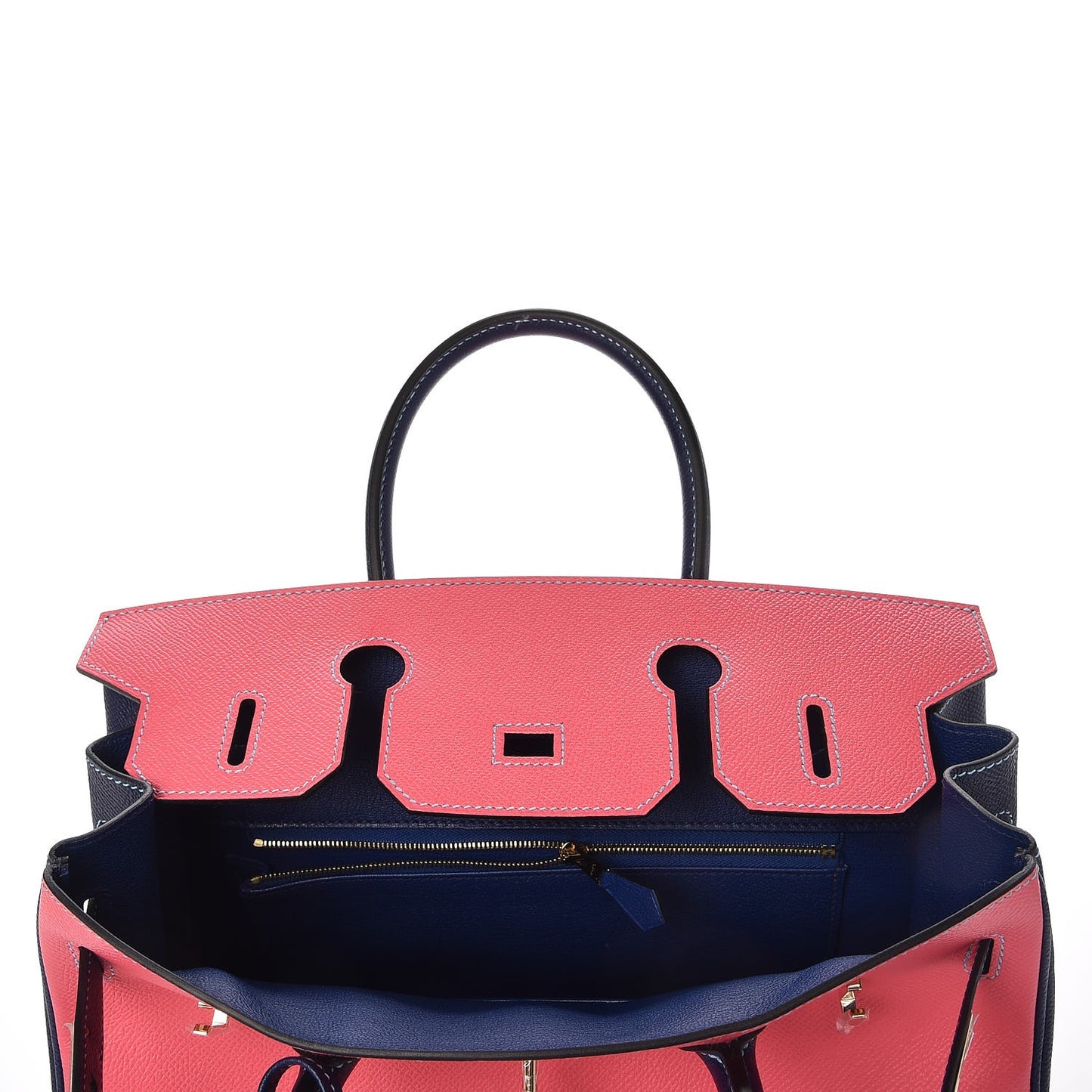 Epsom Horseshoe Birkin 30 Rose Azalee Bleu Saphir