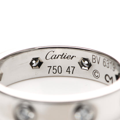 Cartier 18K White Gold 8 Diamond 4mm Wedding Band LOVE Ring 47 4 4 of 6
