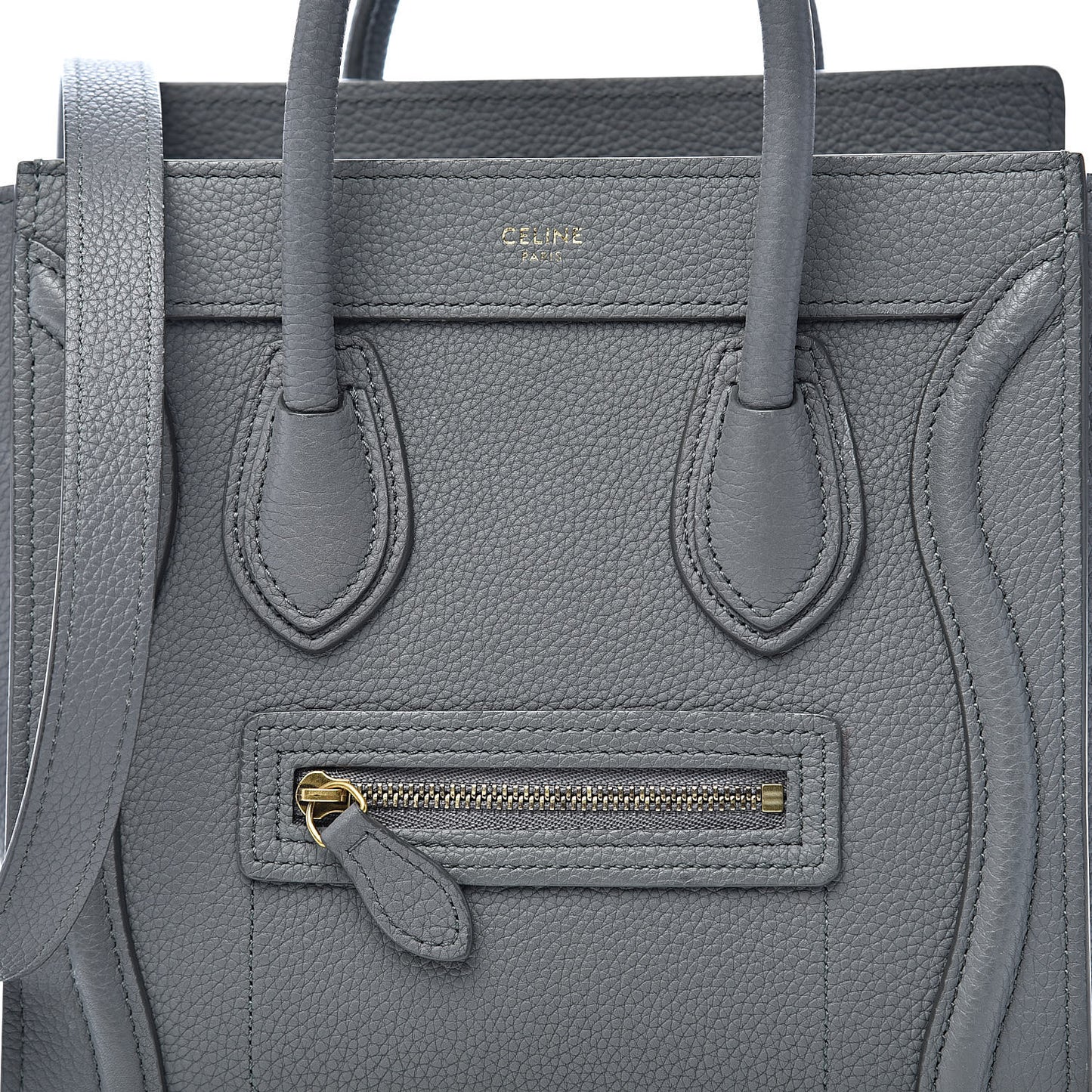 Baby Drummed Calfskin Nano Luggage Kohl