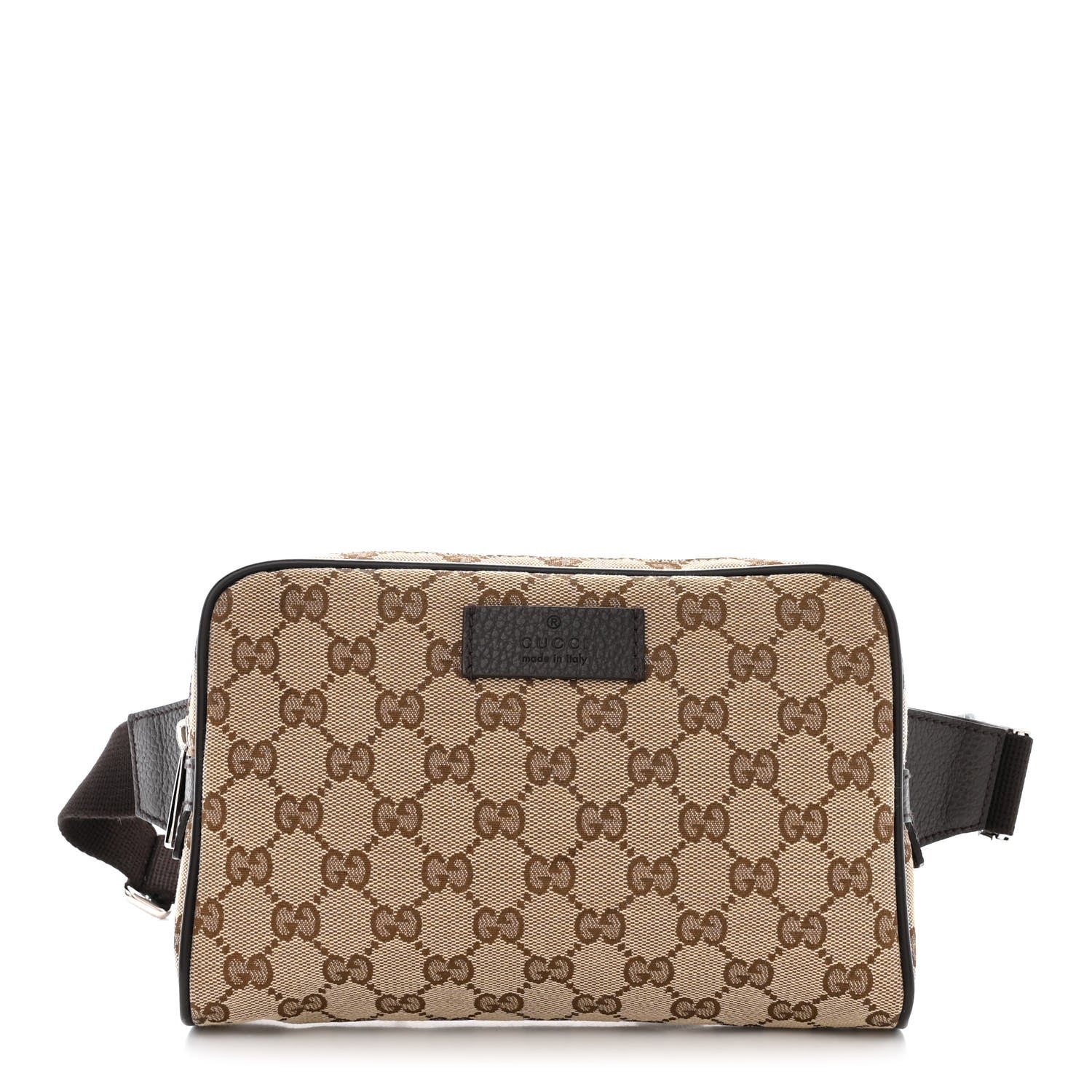Gucci Monogram Dollar Calfskin Belt Bag Beige Ebony Testa di Moro Marrone Scuro 1 of 11