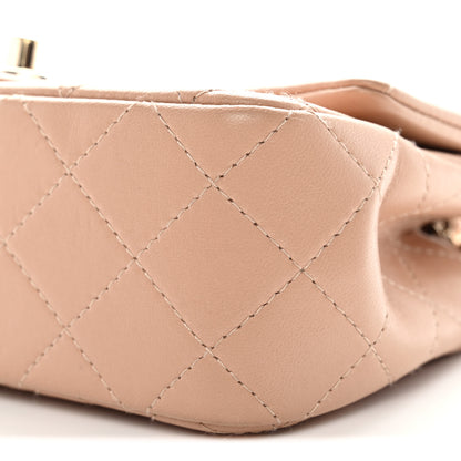 Chanel Lambskin Quilted Mini Rectangular Flap Beige 10 of 11