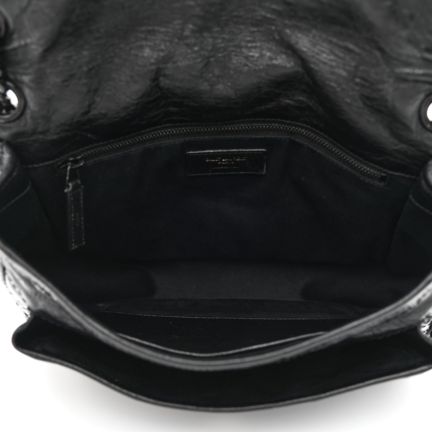 Saint Laurent Crinkled Calfskin Matelasse Monogram Medium Niki Chain Satchel Black 5 of 14