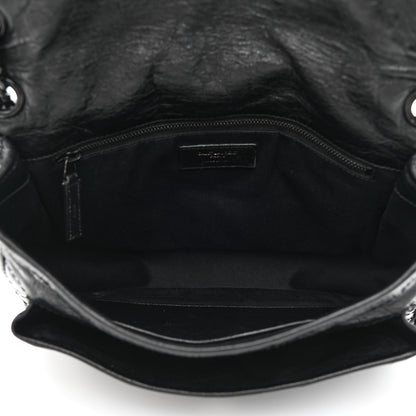 Saint Laurent Crinkled Calfskin Matelasse Monogram Medium Niki Chain Satchel Black 5 of 14