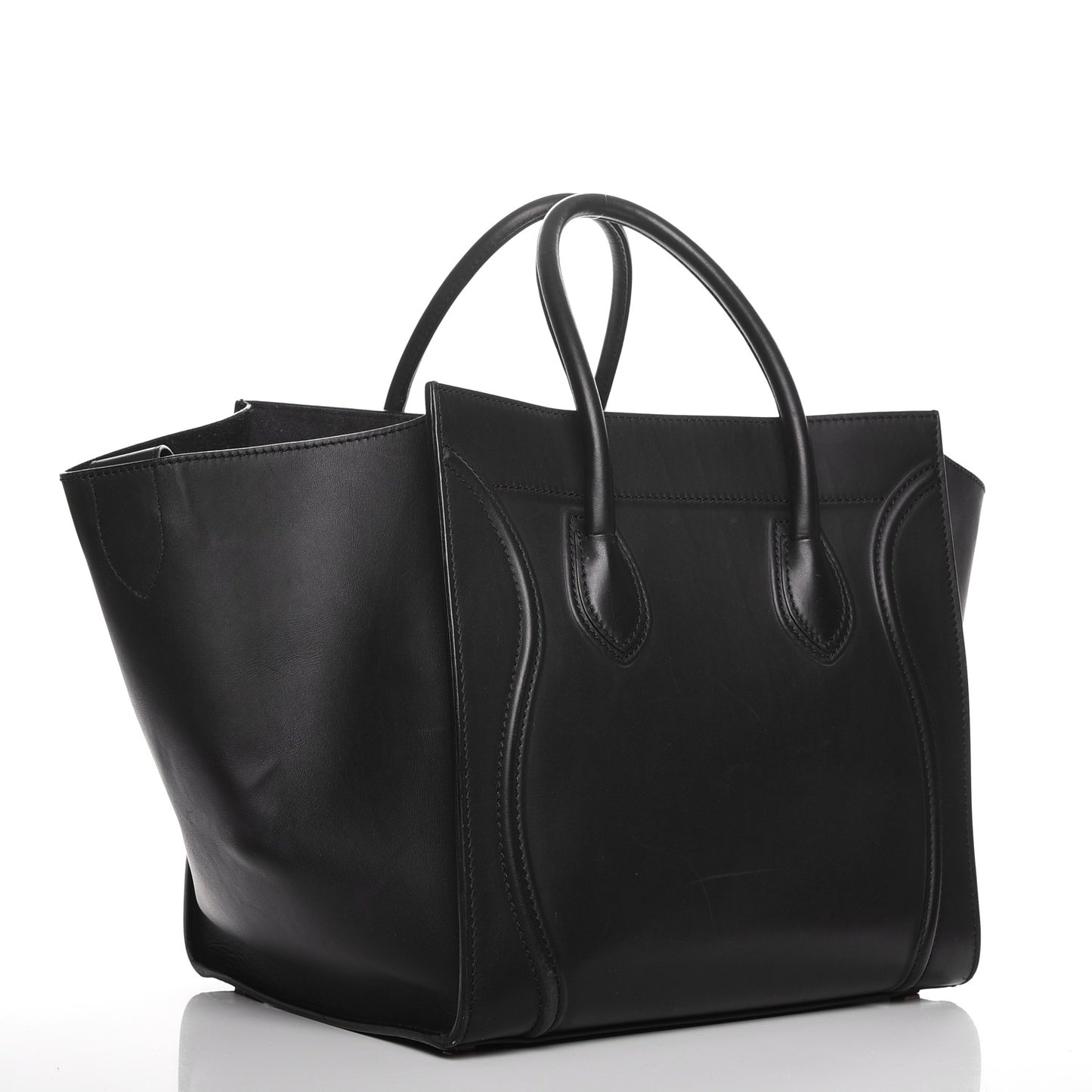 Smooth Calfskin Medium Phantom Luggage Black