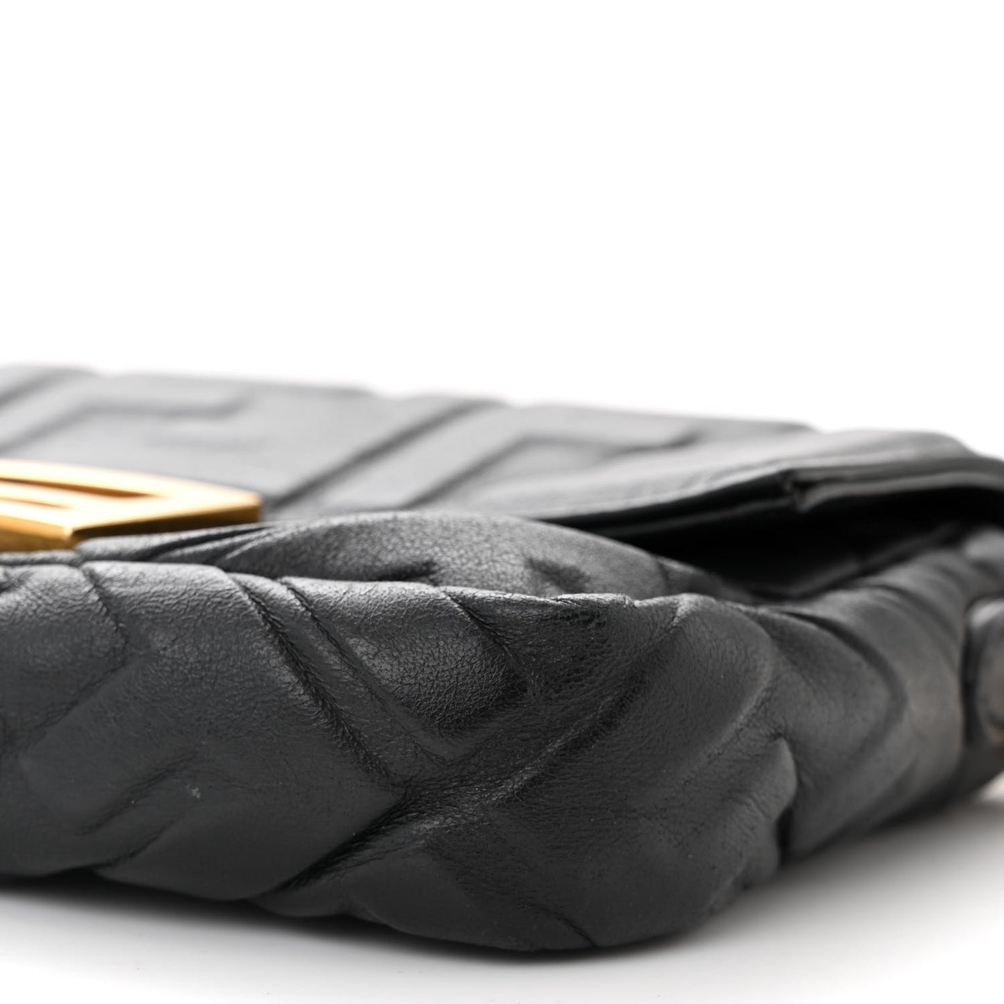 Nappa FF 1974 Embossed Mini Baguette Black