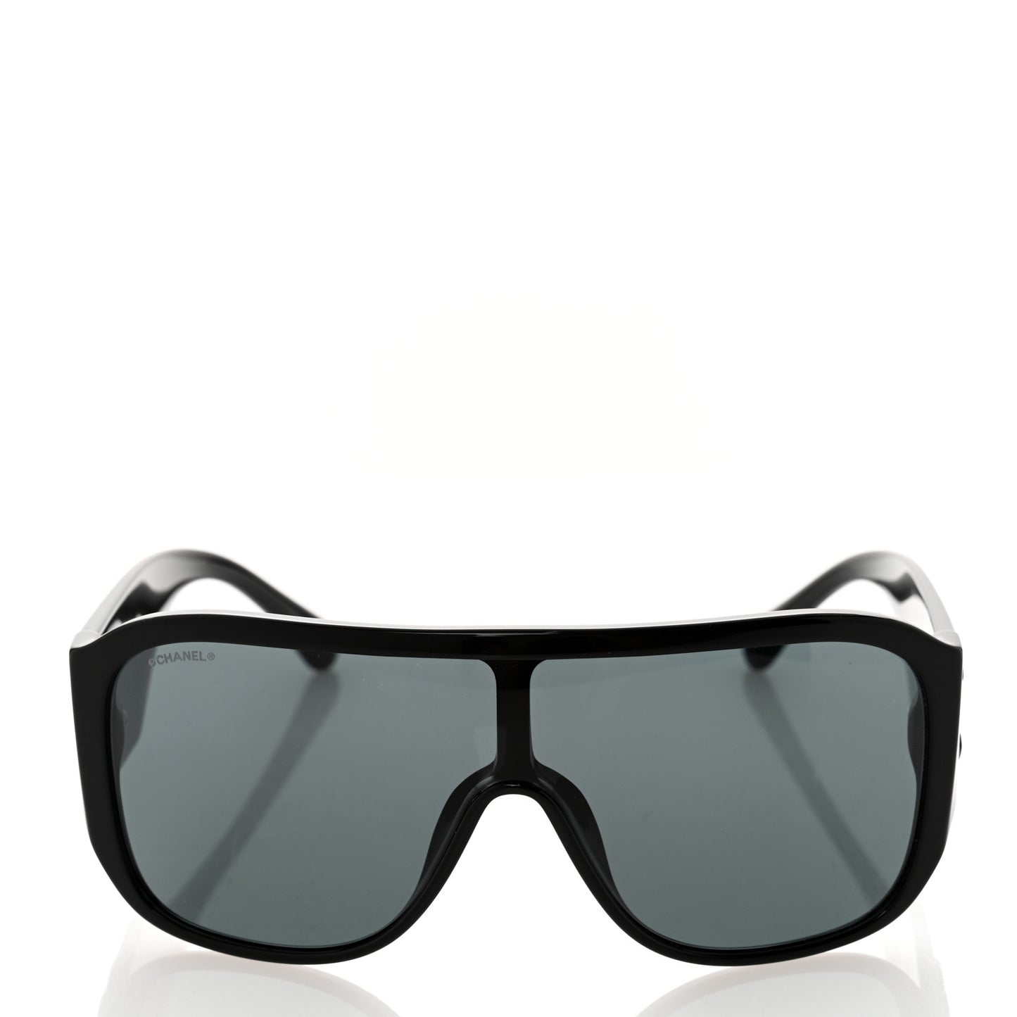 Acetate Crystal CC Shield Sunglasses 5466-B Black