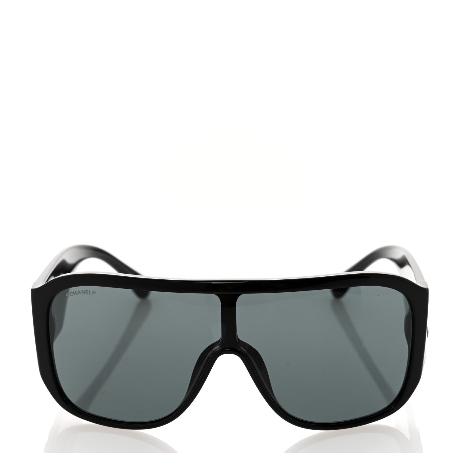 Chanel Acetate Crystal CC Shield Sunglasses 5466-B Black 2 of 8