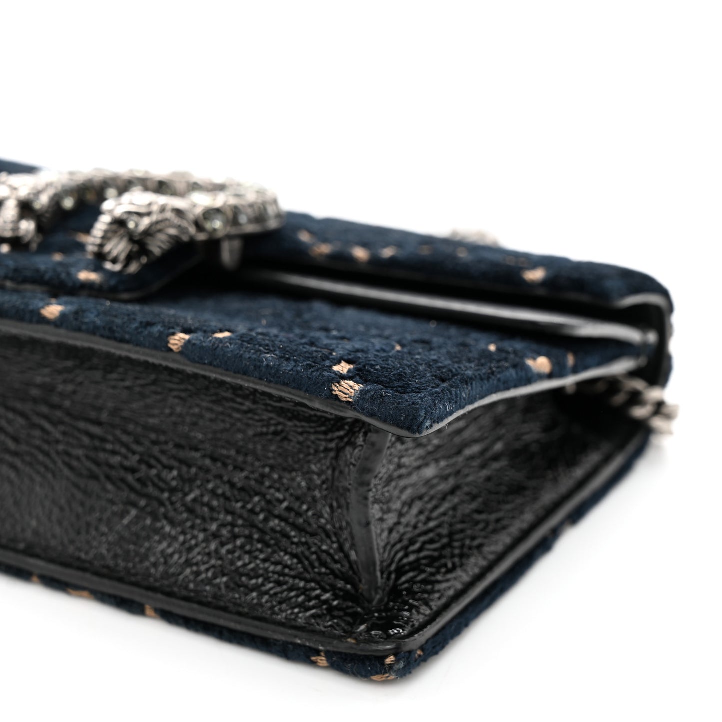 Velvet GG Monogram Super Mini Dionysus Shoulder Bag Blue Beige Black