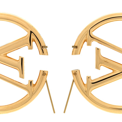 Louis Vuitton Metal Louise Hoop Earrings Gold 3 of 5