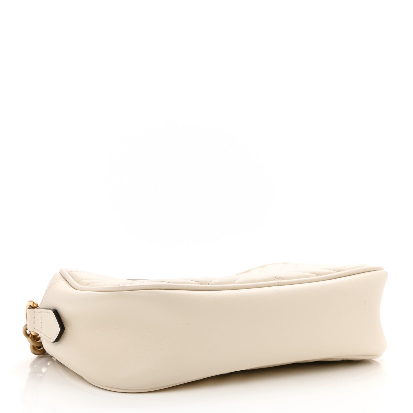 Calfskin Matelasse Small GG Marmont Chain Shoulder Bag White