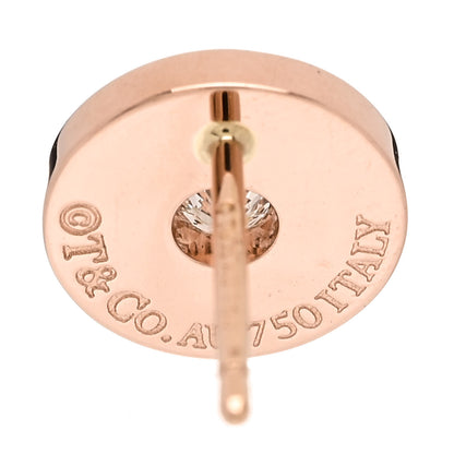 Tiffany 18K Rose Gold Diamond 1837 Circle Earrings 4 of 4