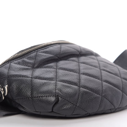 Chanel Grained Calfskin Quilted Waist Belt Bag Black 6 of 10