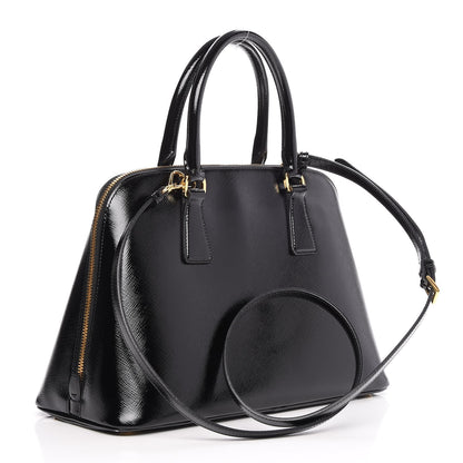 Prada Saffiano Vernice Medium Promenade Tote Black 4 of 8