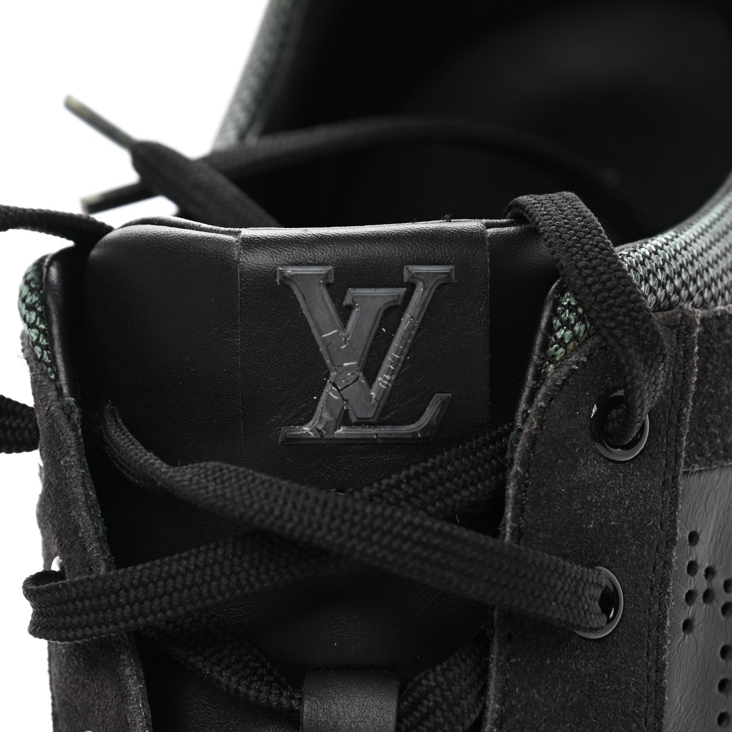 Suede Calfskin Dream On Low Top Sneakers 9 Black Green