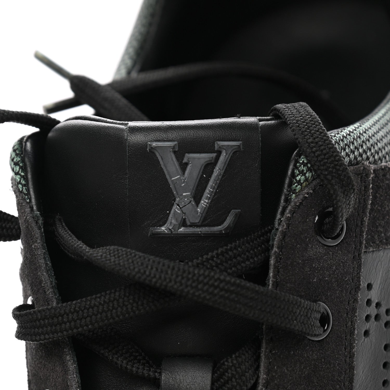 Louis Vuitton Suede Calfskin Dream On Low Top Sneakers 9 Black Green 10 of 12