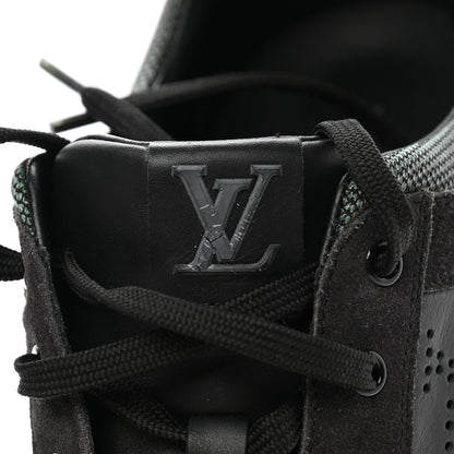 Louis Vuitton Suede Calfskin Dream On Low Top Sneakers 9 Black Green 10 of 12