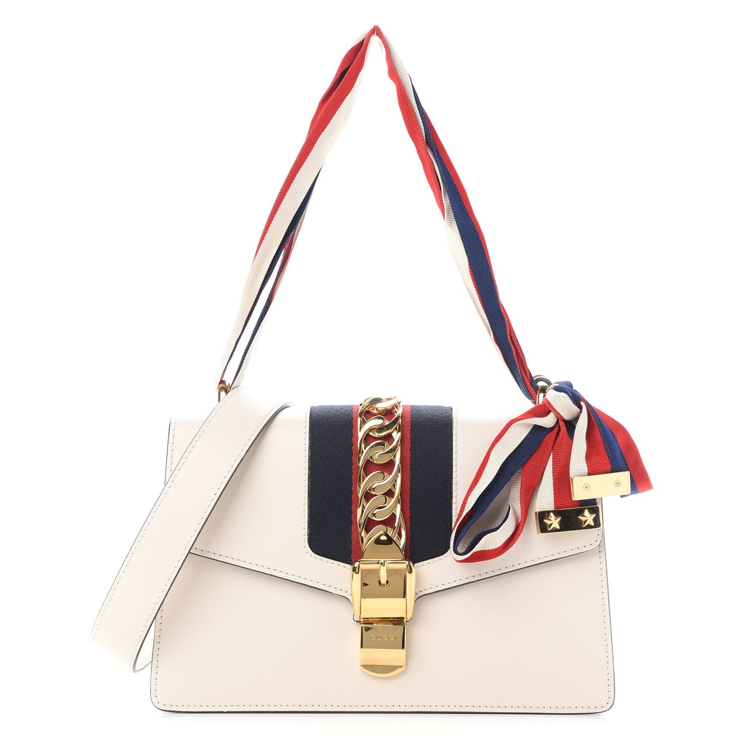 Gucci Calfskin Small Sylvie Shoulder Bag Off White 1 of 10