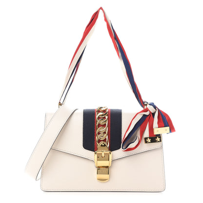 Gucci Calfskin Small Sylvie Shoulder Bag Off White 1 of 10