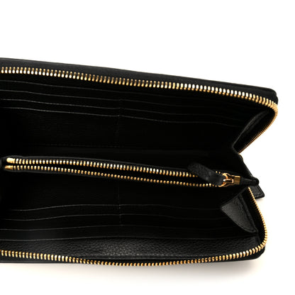 Versace Grained Calfskin Virtus Zip Around Wallet Black 5 of 9