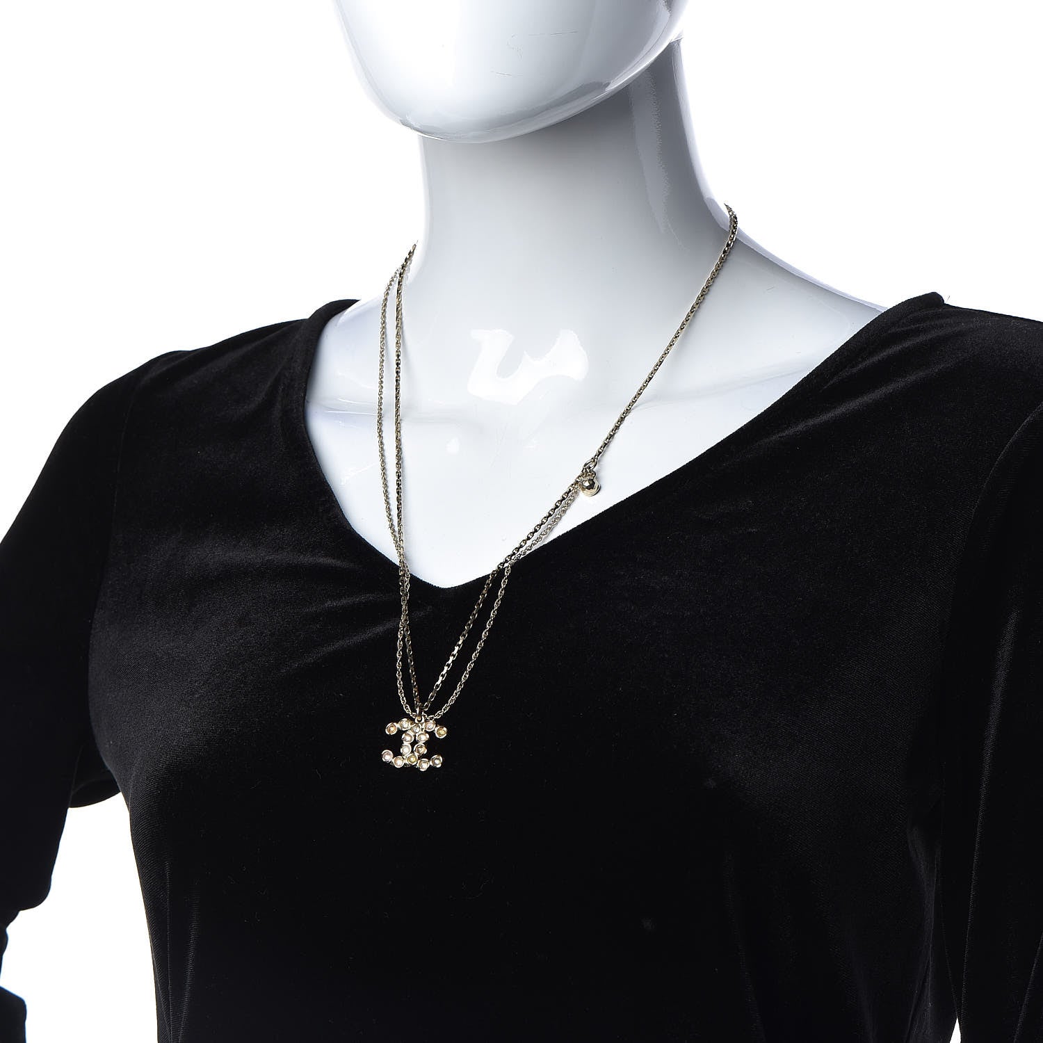 Chanel Crystal CC Multi Necklace Gold 2 of 4