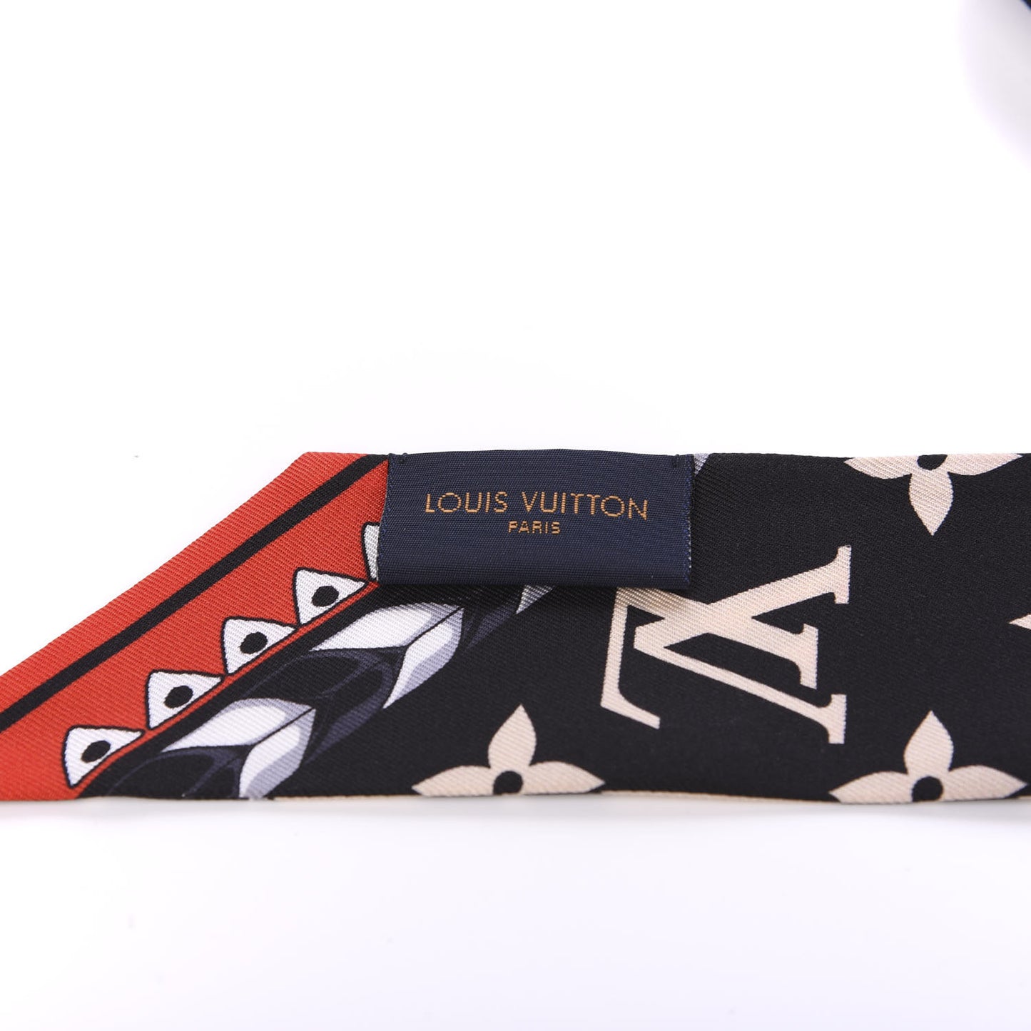 Silk Monogram LV Crafty Bi Color BB Bandeau Black Cream