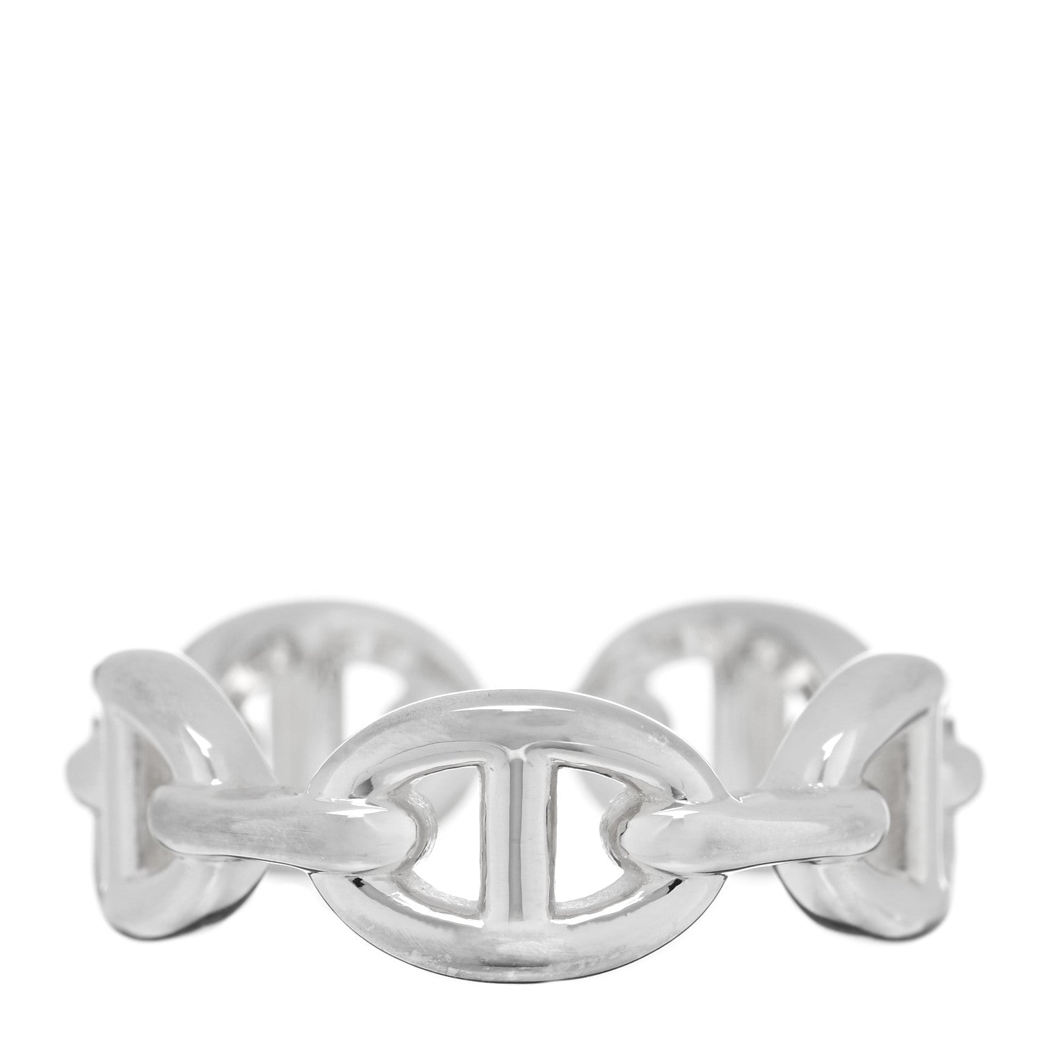 Hermes Sterling Silver PM Chaine d'Ancre Enchainee Band Ring 54 7 1 of 5