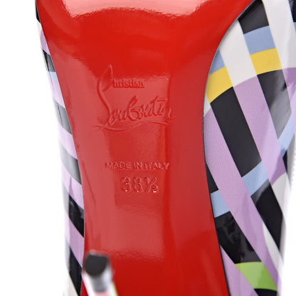 Christian Louboutin Patent Cinestripes Pigalle Follies 100 Pumps 38.5 Multi 6 of 8