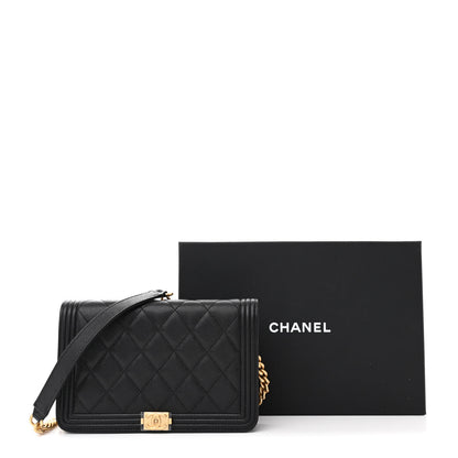 Chanel Caviar Quilted Boy Wallet On Chain WOC Black 11 of 11