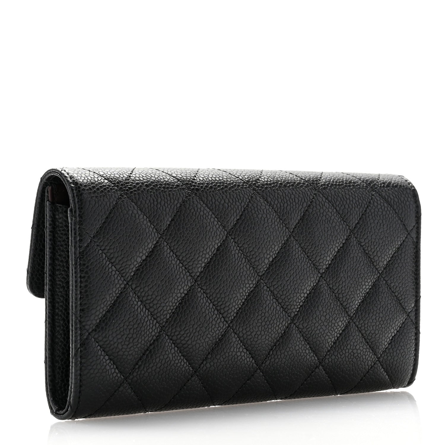 Chanel Caviar Quilted Large Gusset Flap Wallet Black 3 of 8