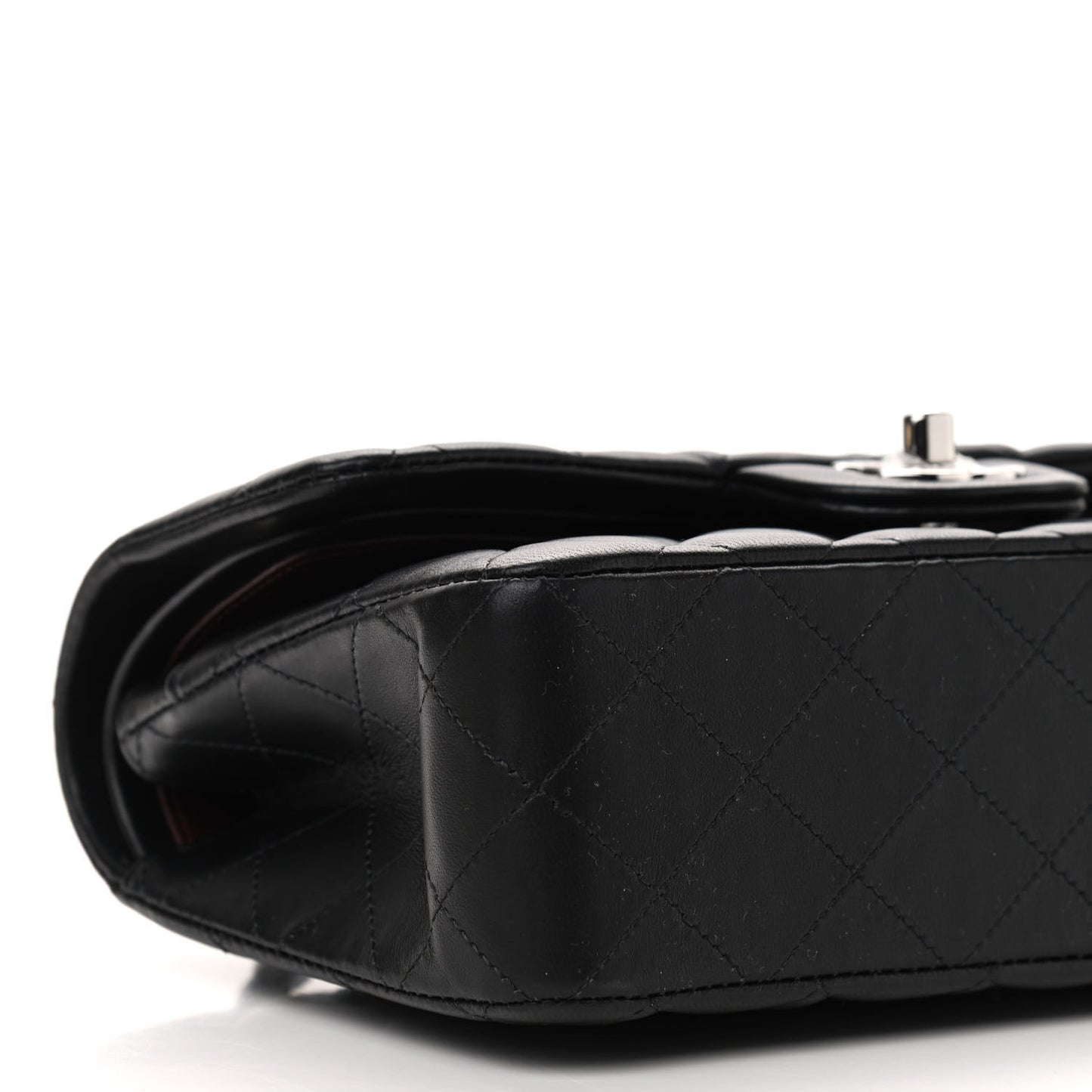 Lambskin Quilted Small Double Flap Black