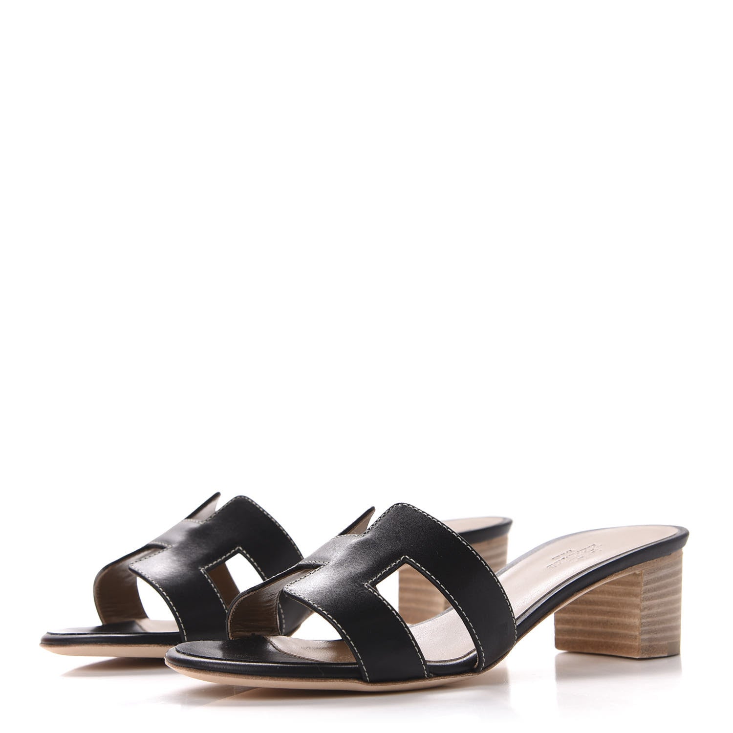 Hermes Calfskin Oasis Sandals 35 Black 2 of 11