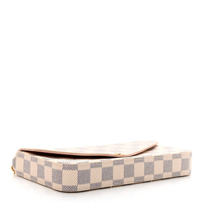 Louis Vuitton Damier Azur Pochette Felicie Chain Wallet Rose Ballerine 5 of 13