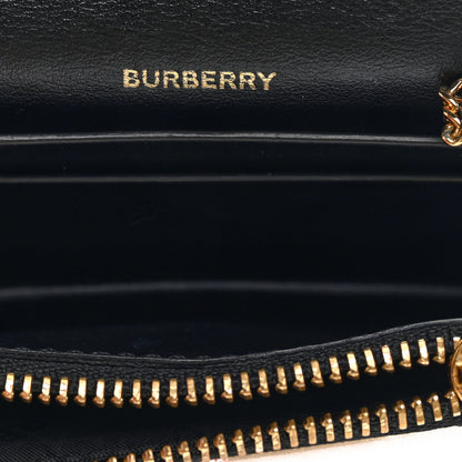 Burberry Grainy Calfskin Vintage Check Jade Card Case On Chain Black 6 of 10