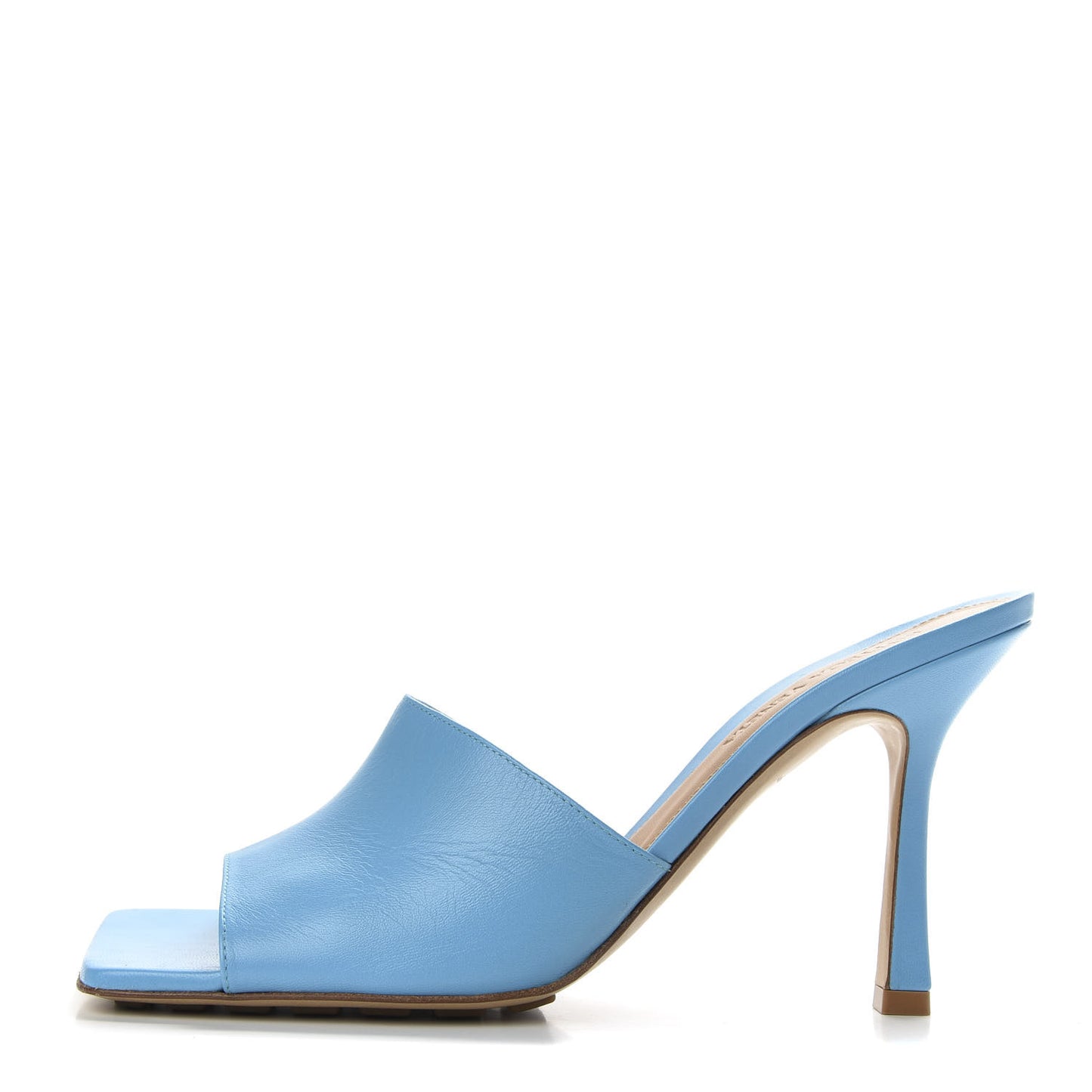 Lambskin Stretch Mule Sandals 39 Sky Blue