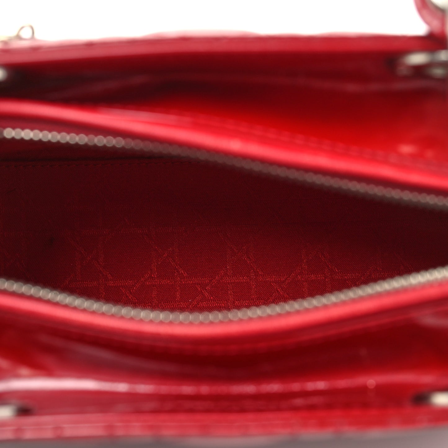 Patent Cannage Medium Lady Dior Red