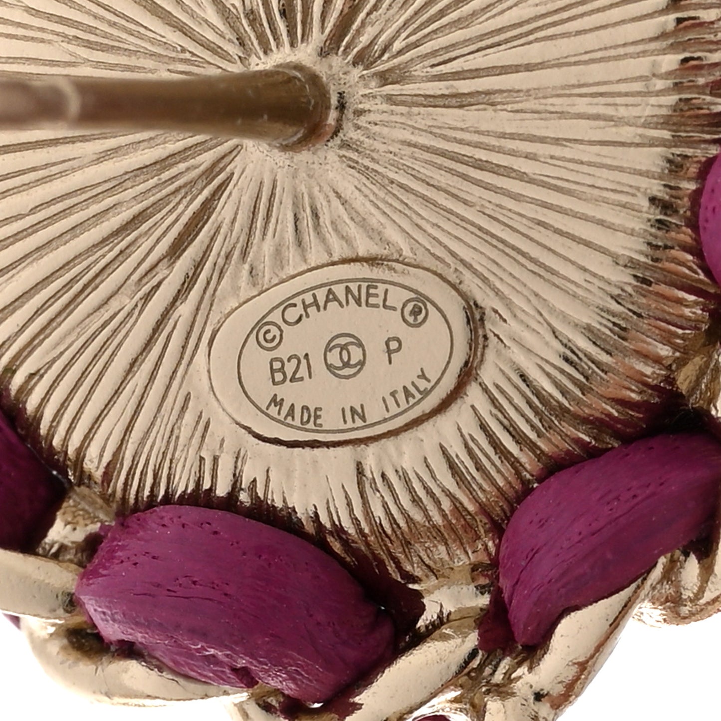 Pearl Lambskin Crystal Chain CC Drop Earrings Pink