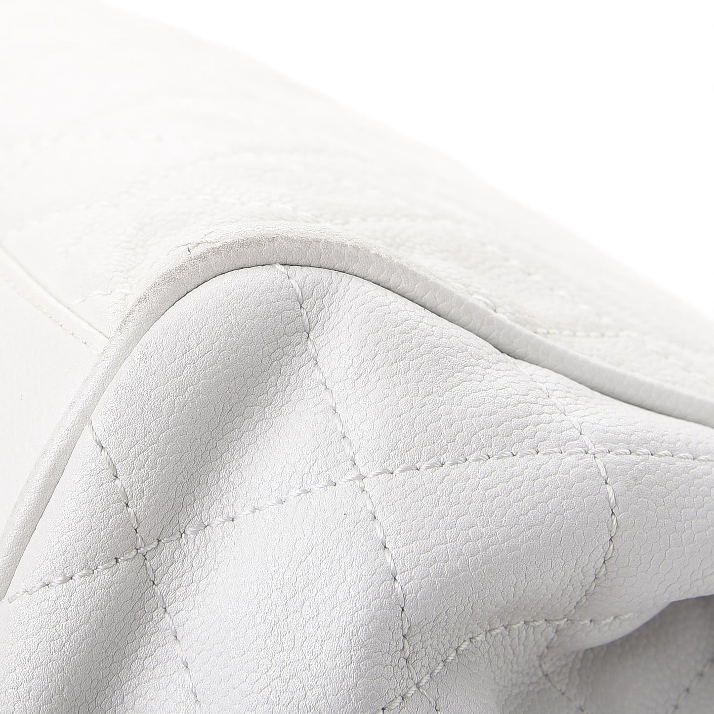 Caviar Quilted Timeless Accordion Flap White