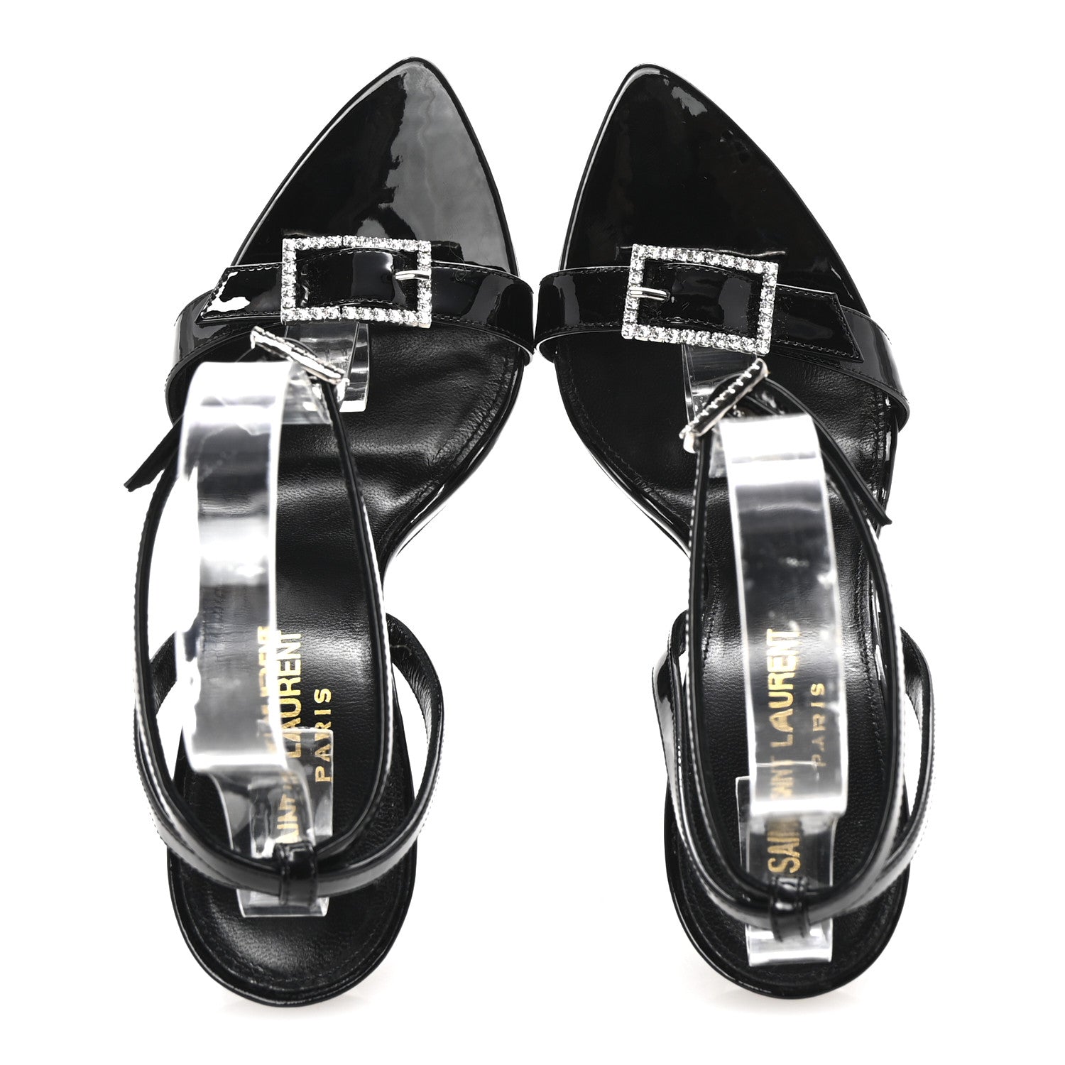 Saint Laurent Vernice Crystal Gippy 110 Sandals 35 Black 2 of 9