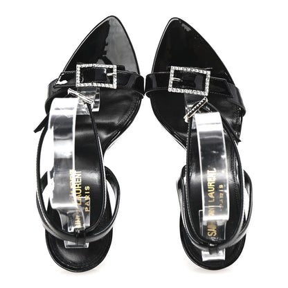 Saint Laurent Vernice Crystal Gippy 110 Sandals 35 Black 2 of 9