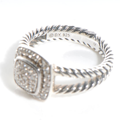 David Yurman Sterling Silver Diamond 7mm Petite Albion Pave Ring 52 6 4 of 5