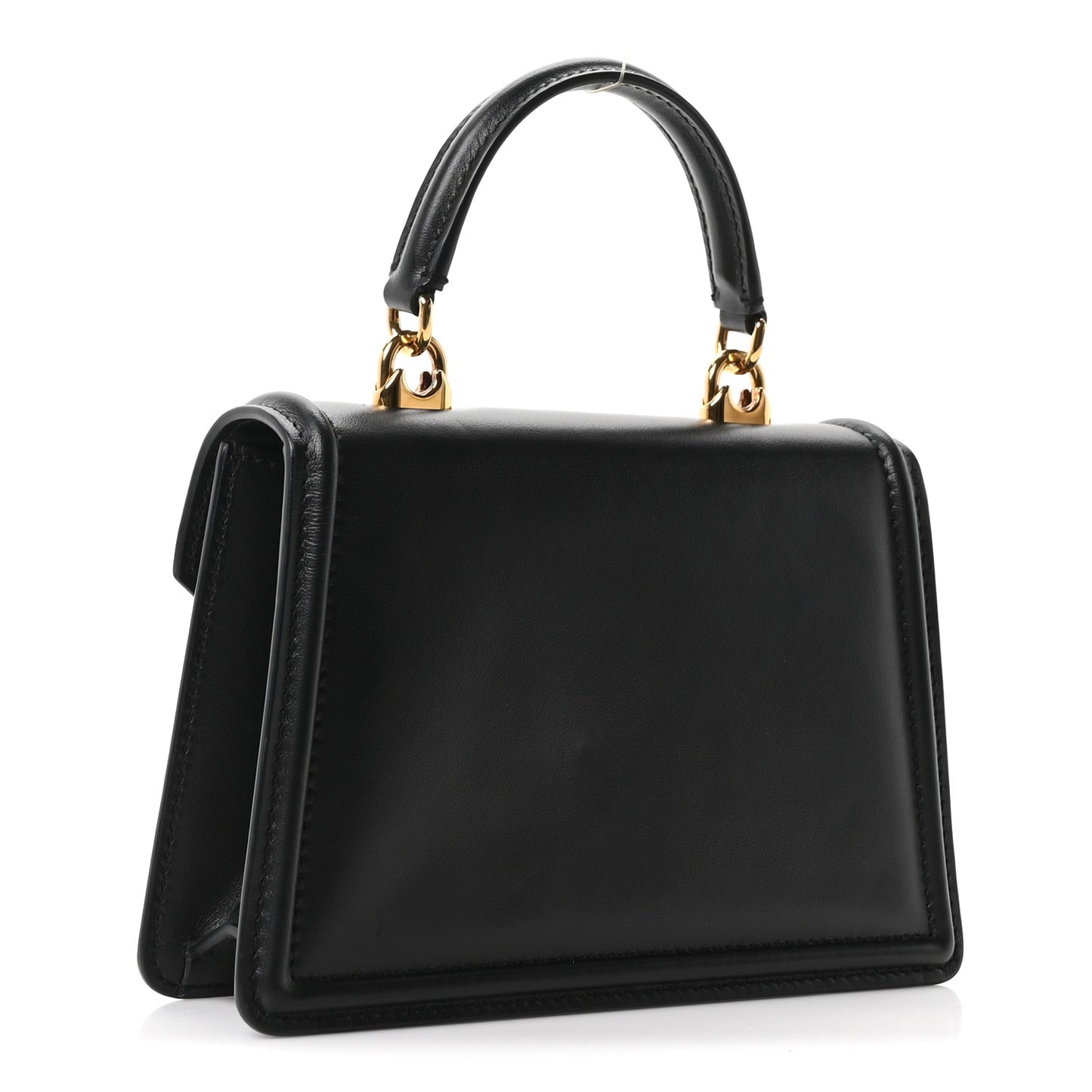 Smooth Calfskin Small Devotion Envelope Top Handle Bag Black