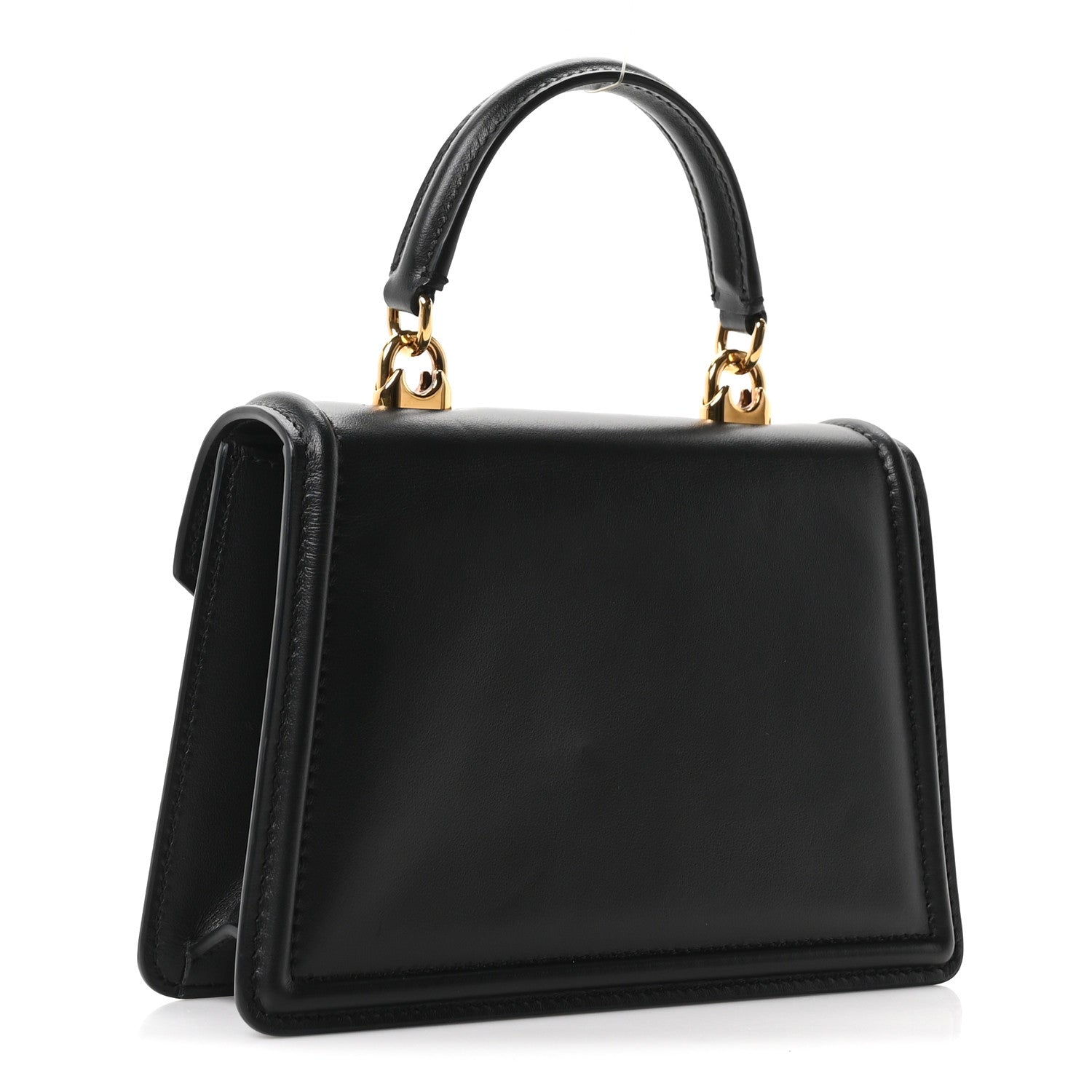 Dolce & Gabbana Smooth Calfskin Small Devotion Envelope Top Handle Bag Black 3 of 9